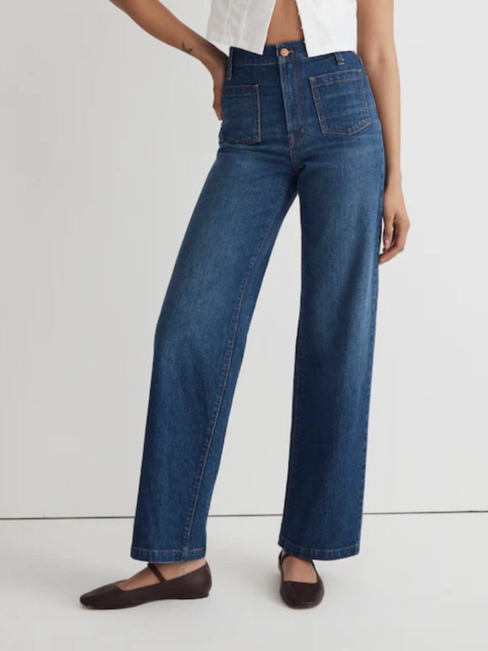 Madewell | The Petite Perfect Vintage Wide-Leg Jean: Patch Pocket Edition | 32P